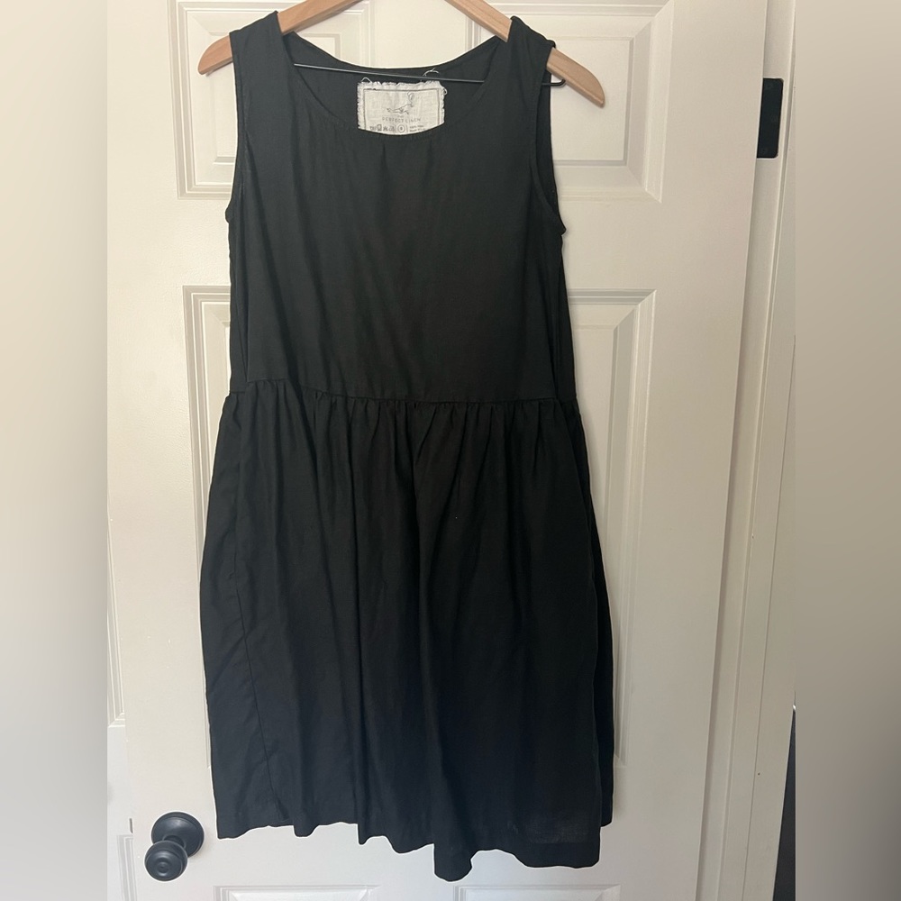 notPERFECTLINEN Black Midi Dress